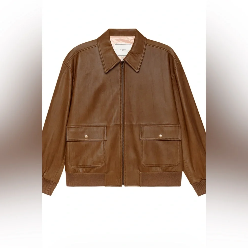 The Flight Jacket. The Great. Saddle Brown. Size 0. Original price $995 - Picture 3 of 9